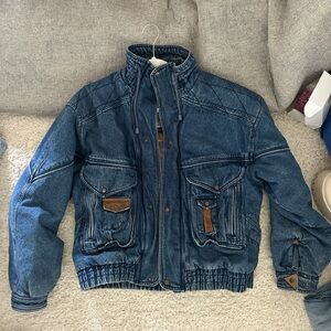 Today’s News vintage denim bomber jacket